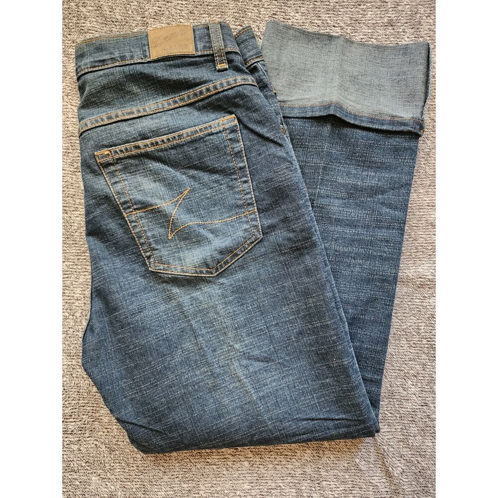 Zena Womens Size 8 Jeans Cuffed Button Fly Denim Blue Jeans Cotton Spandex Blend